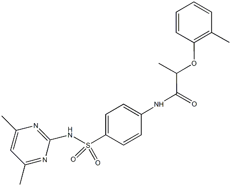 N-(4-{[(4,6-dimethyl-2-pyrimidinyl)amino]sulfonyl}phenyl)-2-(2-methylphenoxy)propanamide 结构式