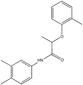 N-(3,4-dimethylphenyl)-2-(2-methylphenoxy)propanamide 结构式