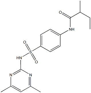 N-(4-{[(4,6-dimethyl-2-pyrimidinyl)amino]sulfonyl}phenyl)-2-methylbutanamide 结构式