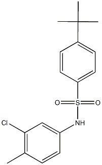4-tert-butyl-N-(3-chloro-4-methylphenyl)benzenesulfonamide 结构式