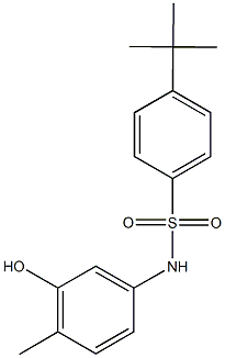 4-tert-butyl-N-(3-hydroxy-4-methylphenyl)benzenesulfonamide 结构式
