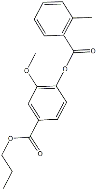 propyl 3-methoxy-4-[(2-methylbenzoyl)oxy]benzoate 结构式