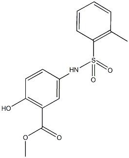 methyl 2-hydroxy-5-{[(2-methylphenyl)sulfonyl]amino}benzoate 结构式