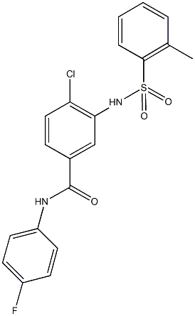 4-chloro-N-(4-fluorophenyl)-3-{[(2-methylphenyl)sulfonyl]amino}benzamide 结构式