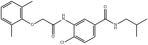 4-chloro-3-{[(2,6-dimethylphenoxy)acetyl]amino}-N-isobutylbenzamide 结构式