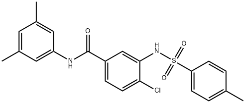 4-chloro-N-(3,5-dimethylphenyl)-3-{[(4-methylphenyl)sulfonyl]amino}benzamide 结构式