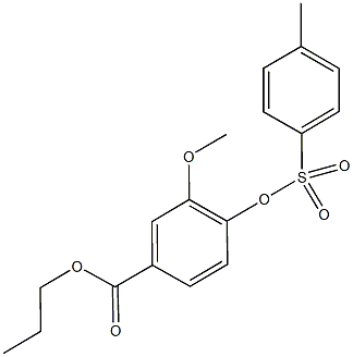 propyl 3-methoxy-4-{[(4-methylphenyl)sulfonyl]oxy}benzoate 结构式