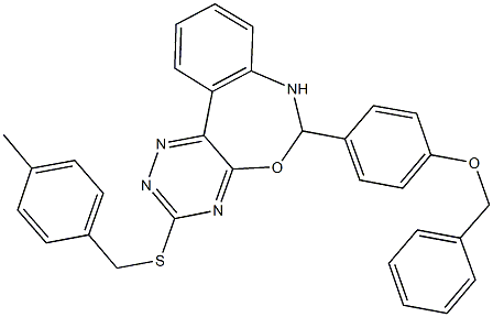 6-[4-(benzyloxy)phenyl]-3-[(4-methylbenzyl)sulfanyl]-6,7-dihydro[1,2,4]triazino[5,6-d][3,1]benzoxazepine 结构式