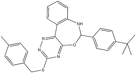 6-(4-tert-butylphenyl)-3-[(4-methylbenzyl)sulfanyl]-6,7-dihydro[1,2,4]triazino[5,6-d][3,1]benzoxazepine 结构式