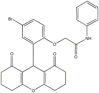 2-[4-bromo-2-(1,8-dioxo-2,3,4,5,6,7,8,9-octahydro-1H-xanthen-9-yl)phenoxy]-N-phenylacetamide 结构式