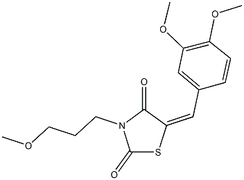 5-(3,4-dimethoxybenzylidene)-3-(3-methoxypropyl)-1,3-thiazolidine-2,4-dione 结构式