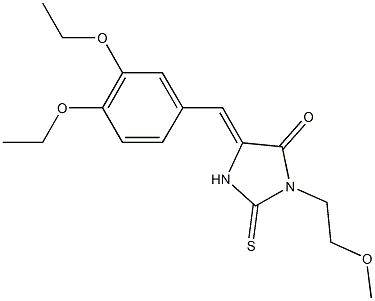 5-(3,4-diethoxybenzylidene)-3-(2-methoxyethyl)-2-thioxo-4-imidazolidinone 结构式