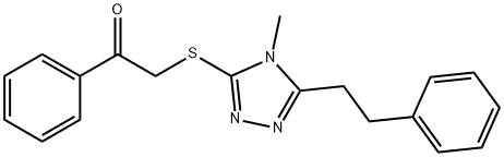 2-{[4-methyl-5-(2-phenylethyl)-4H-1,2,4-triazol-3-yl]thio}-1-phenylethanone 结构式