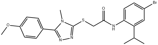 N-(4-bromo-2-isopropylphenyl)-2-{[5-(4-methoxyphenyl)-4-methyl-4H-1,2,4-triazol-3-yl]sulfanyl}acetamide 结构式