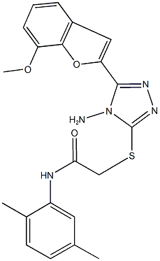 2-{[4-amino-5-(7-methoxy-1-benzofuran-2-yl)-4H-1,2,4-triazol-3-yl]sulfanyl}-N-(2,5-dimethylphenyl)acetamide 结构式