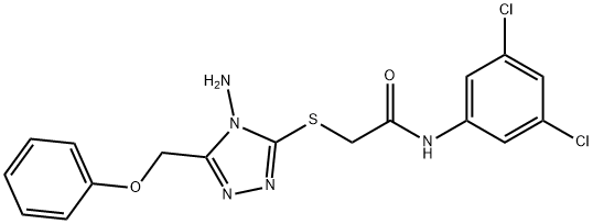 2-{[4-amino-5-(phenoxymethyl)-4H-1,2,4-triazol-3-yl]sulfanyl}-N-(3,5-dichlorophenyl)acetamide 结构式