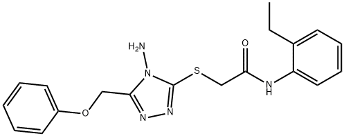 2-{[4-amino-5-(phenoxymethyl)-4H-1,2,4-triazol-3-yl]sulfanyl}-N-(2-ethylphenyl)acetamide 结构式