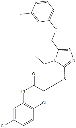 N-(2,5-dichlorophenyl)-2-({4-ethyl-5-[(3-methylphenoxy)methyl]-4H-1,2,4-triazol-3-yl}sulfanyl)acetamide 结构式