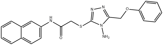 2-{[4-amino-5-(phenoxymethyl)-4H-1,2,4-triazol-3-yl]sulfanyl}-N-(2-naphthyl)acetamide 结构式