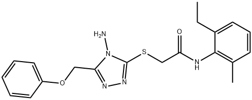 2-{[4-amino-5-(phenoxymethyl)-4H-1,2,4-triazol-3-yl]sulfanyl}-N-(2-ethyl-6-methylphenyl)acetamide 结构式