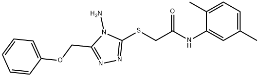 2-{[4-amino-5-(phenoxymethyl)-4H-1,2,4-triazol-3-yl]sulfanyl}-N-(2,5-dimethylphenyl)acetamide 结构式