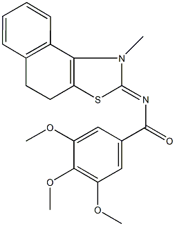 3,4,5-trimethoxy-N-(1-methyl-4,5-dihydronaphtho[1,2-d][1,3]thiazol-2(1H)-ylidene)benzamide 结构式