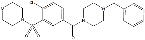 4-({5-[(4-benzyl-1-piperazinyl)carbonyl]-2-chlorophenyl}sulfonyl)morpholine 结构式