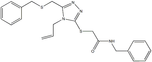 2-({4-allyl-5-[(benzylsulfanyl)methyl]-4H-1,2,4-triazol-3-yl}sulfanyl)-N-benzylacetamide 结构式