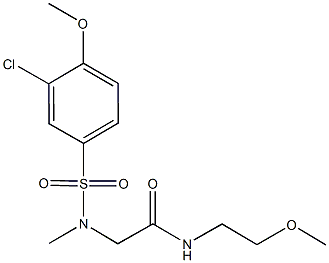 2-[[(3-chloro-4-methoxyphenyl)sulfonyl](methyl)amino]-N-(2-methoxyethyl)acetamide 结构式