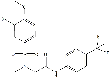2-[[(3-chloro-4-methoxyphenyl)sulfonyl](methyl)amino]-N-[4-(trifluoromethyl)phenyl]acetamide 结构式