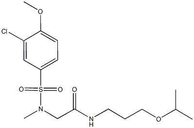 2-[[(3-chloro-4-methoxyphenyl)sulfonyl](methyl)amino]-N-(3-isopropoxypropyl)acetamide 结构式