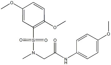 2-[[(2,5-dimethoxyphenyl)sulfonyl](methyl)amino]-N-(4-methoxyphenyl)acetamide 结构式