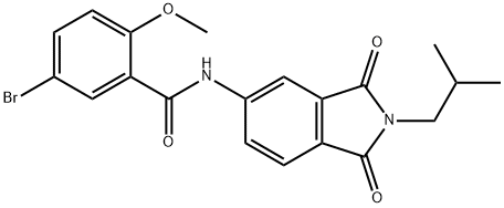 5-bromo-N-(2-isobutyl-1,3-dioxo-2,3-dihydro-1H-isoindol-5-yl)-2-methoxybenzamide 结构式