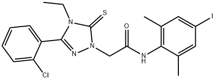 2-[3-(2-chlorophenyl)-4-ethyl-5-thioxo-4,5-dihydro-1H-1,2,4-triazol-1-yl]-N-(4-iodo-2,6-dimethylphenyl)acetamide 结构式
