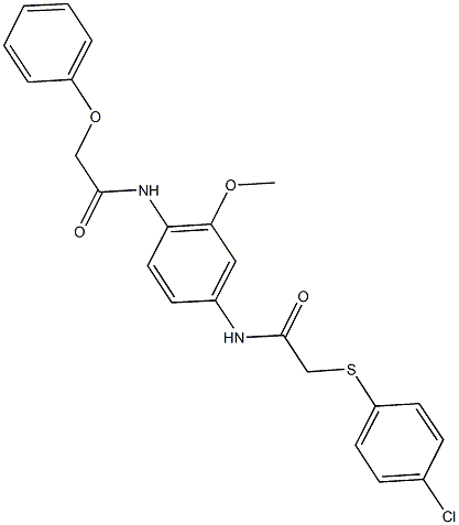 2-[(4-chlorophenyl)thio]-N-{3-methoxy-4-[(phenoxyacetyl)amino]phenyl}acetamide 结构式
