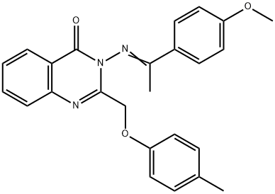 3-{[1-(4-methoxyphenyl)ethylidene]amino}-2-[(4-methylphenoxy)methyl]-4(3H)-quinazolinone 结构式