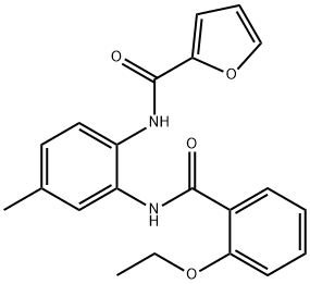 N-{2-[(2-ethoxybenzoyl)amino]-4-methylphenyl}-2-furamide 结构式