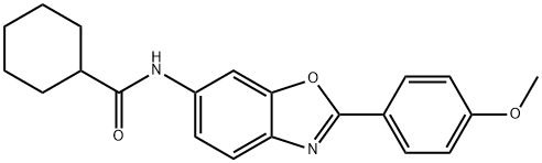 N-[2-(4-methoxyphenyl)-1,3-benzoxazol-6-yl]cyclohexanecarboxamide 结构式