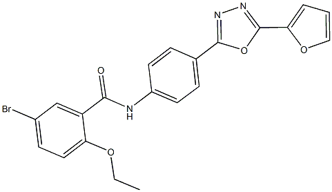 5-bromo-2-ethoxy-N-{4-[5-(2-furyl)-1,3,4-oxadiazol-2-yl]phenyl}benzamide 结构式