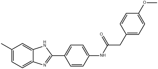 2-(4-methoxyphenyl)-N-[4-(5-methyl-1H-benzimidazol-2-yl)phenyl]acetamide 结构式