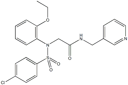 2-{[(4-chlorophenyl)sulfonyl]-2-ethoxyanilino}-N-(3-pyridinylmethyl)acetamide 结构式