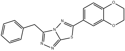 3-benzyl-6-(2,3-dihydro-1,4-benzodioxin-6-yl)[1,2,4]triazolo[3,4-b][1,3,4]thiadiazole 结构式