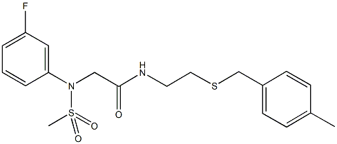 2-[3-fluoro(methylsulfonyl)anilino]-N-{2-[(4-methylbenzyl)sulfanyl]ethyl}acetamide 结构式