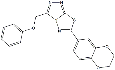 [6-(2,3-dihydro-1,4-benzodioxin-6-yl)[1,2,4]triazolo[3,4-b][1,3,4]thiadiazol-3-yl]methyl phenyl ether 结构式