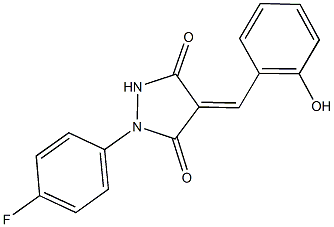 1-(4-fluorophenyl)-4-(2-hydroxybenzylidene)-3,5-pyrazolidinedione 结构式