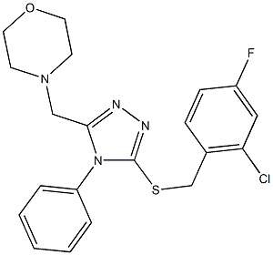 2-chloro-4-fluorobenzyl 5-(4-morpholinylmethyl)-4-phenyl-4H-1,2,4-triazol-3-yl sulfide 结构式