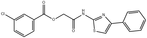 2-oxo-2-[(4-phenyl-1,3-thiazol-2-yl)amino]ethyl 3-chlorobenzoate 结构式