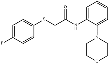 2-[(4-fluorophenyl)sulfanyl]-N-[2-(4-morpholinyl)phenyl]acetamide 结构式