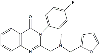 3-(4-fluorophenyl)-2-{[(2-furylmethyl)(methyl)amino]methyl}-4(3H)-quinazolinone 结构式
