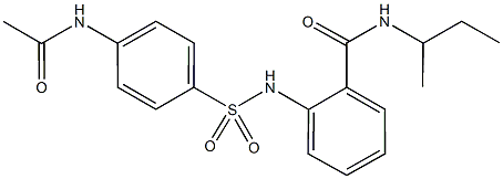 2-({[4-(acetylamino)phenyl]sulfonyl}amino)-N-(sec-butyl)benzamide 结构式